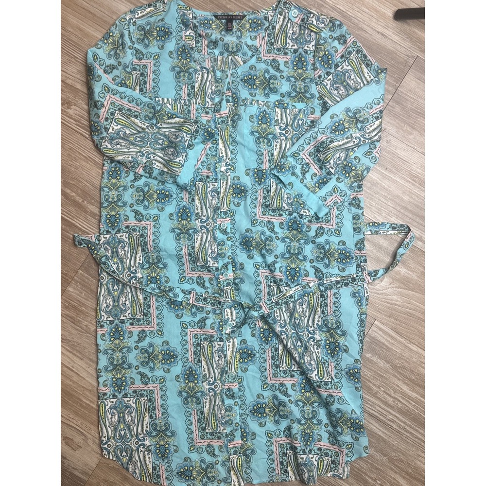 Victoria's Secret Shirt Dress Floral Paisley M‎ Cottage Boho Ethereal Fairy Read